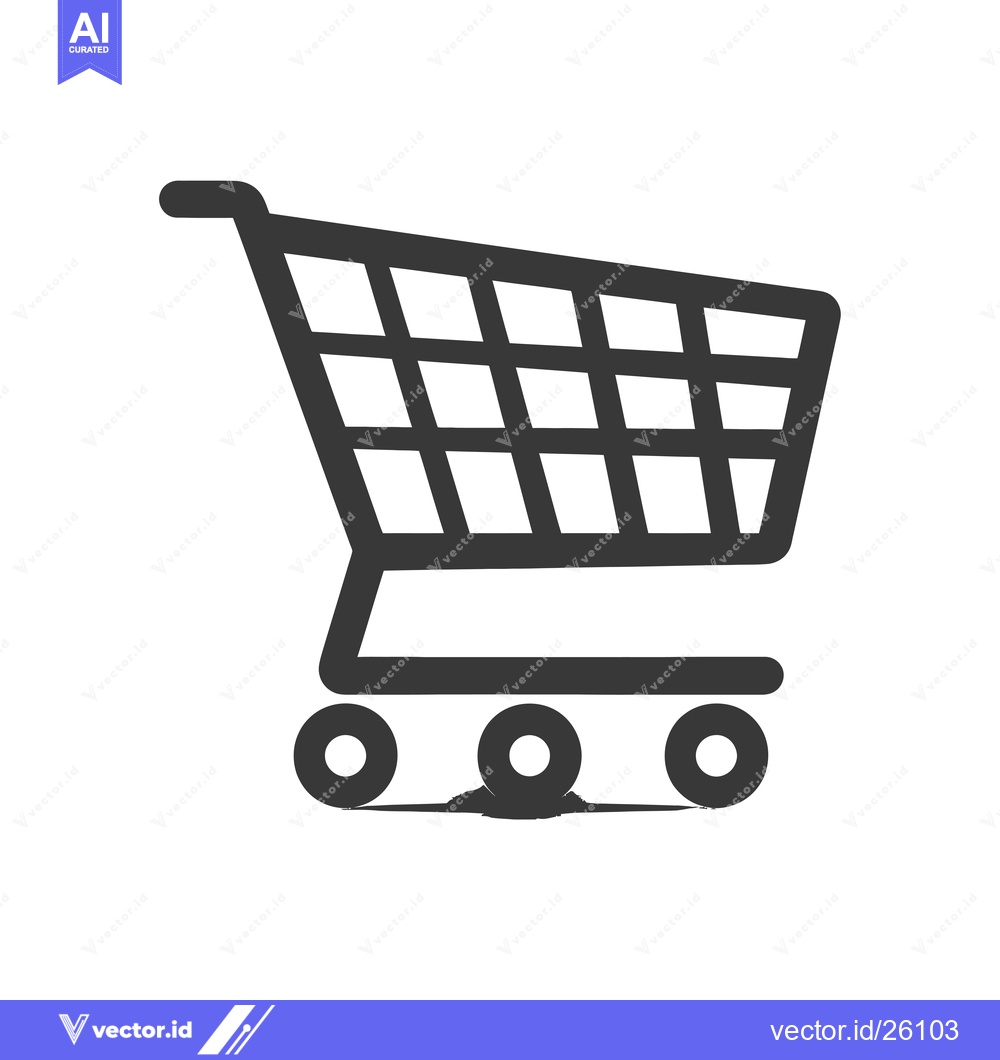 Premium Vector of Black and White Outline Shopping Cart Icon