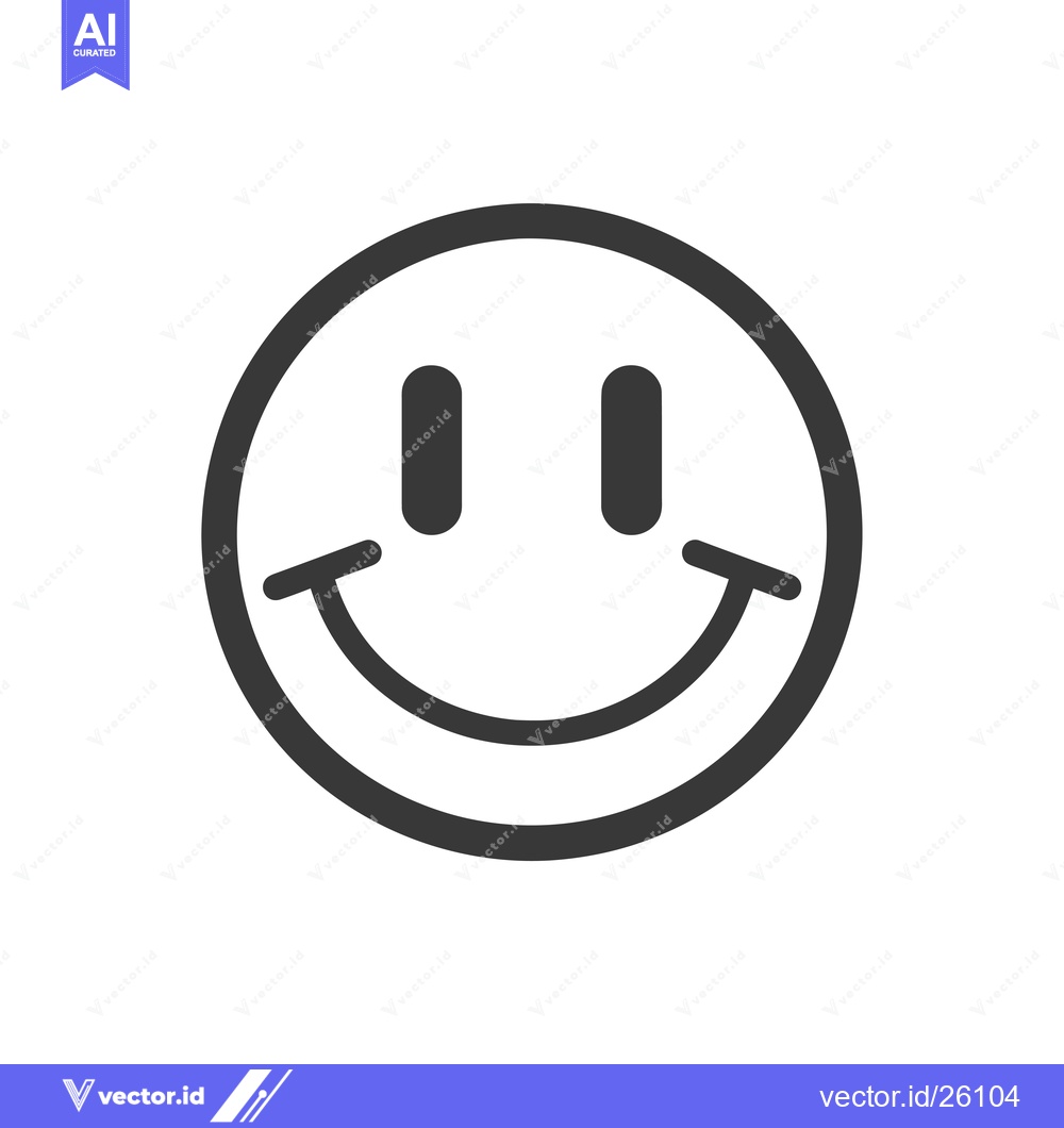 Premium Vector dari Black and White Outline Smiley Face Icon