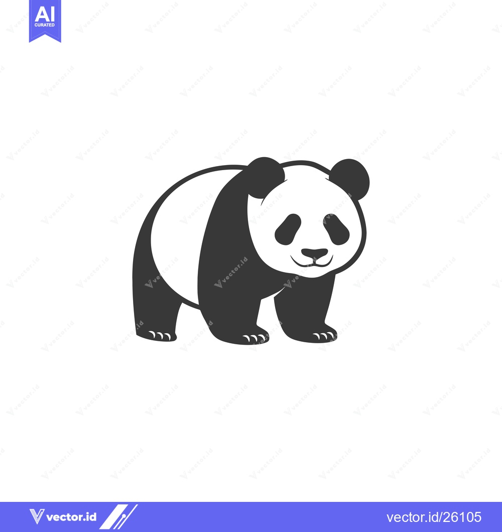 Premium Vector dari Black and White Panda Bear Illustration