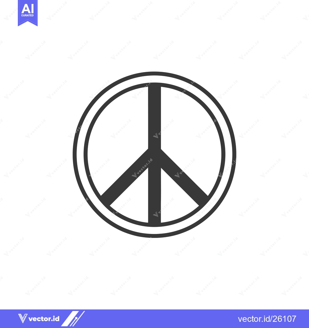 Premium Vector dari Black and White Peace Sign Symbol