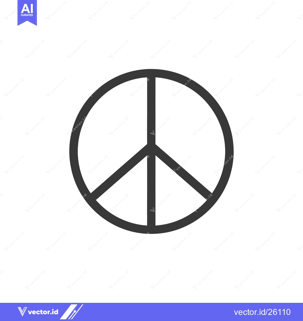 Premium Vector dari Black and white peace symbol icon