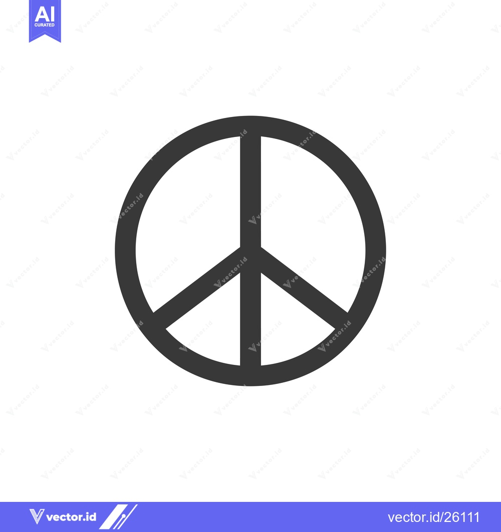 Premium Vector dari Black and white peace symbol icon