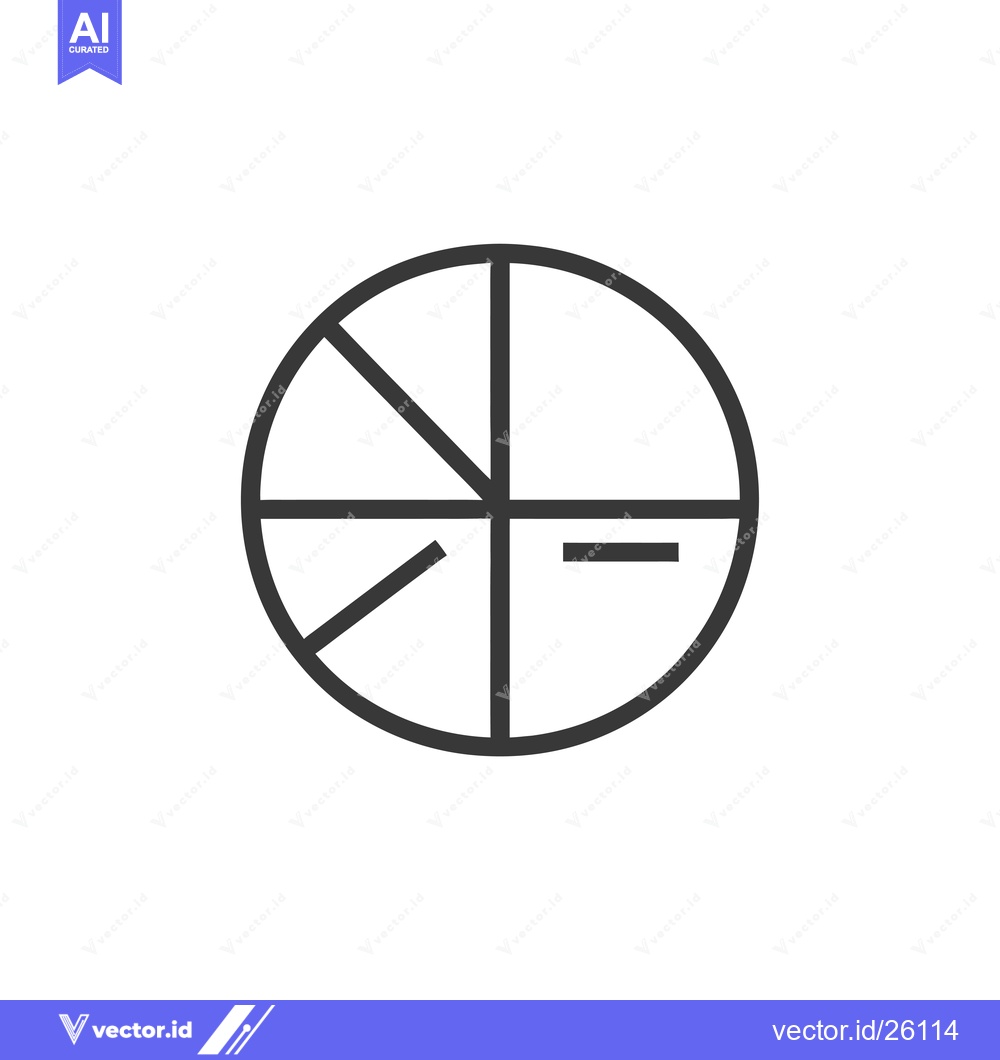 Premium Vector dari Black and white pie chart divided into segments