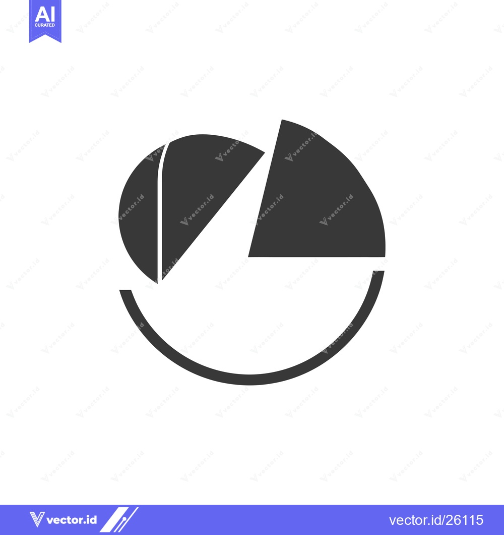 Premium Vector dari Black and white pie chart graphic with a curved line at the bottom