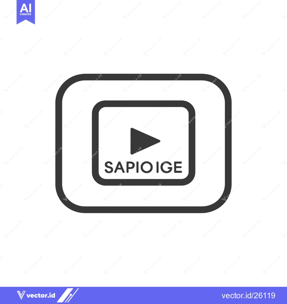 Premium Vector of Black and White Play Button with "Sapioige" Text