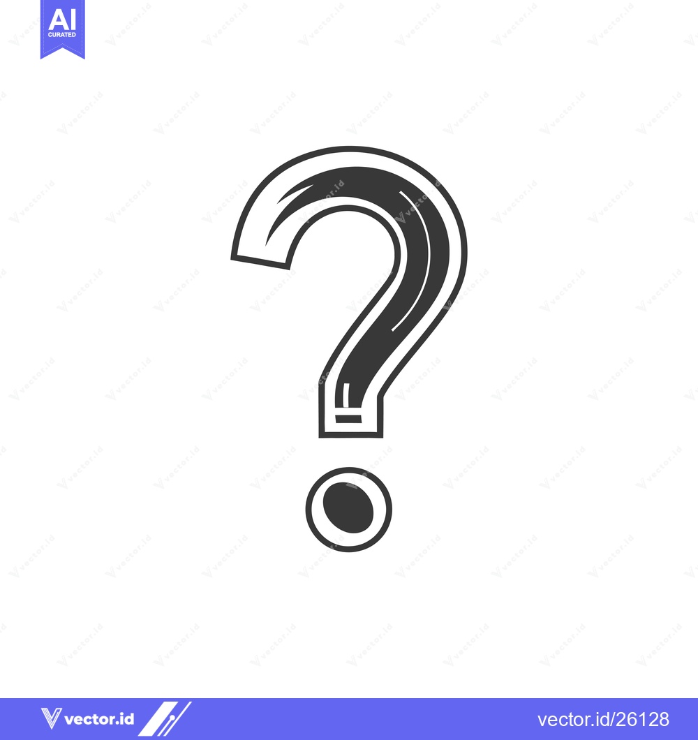 Premium Vector dari Black and White Question Mark Icon with Dot Below