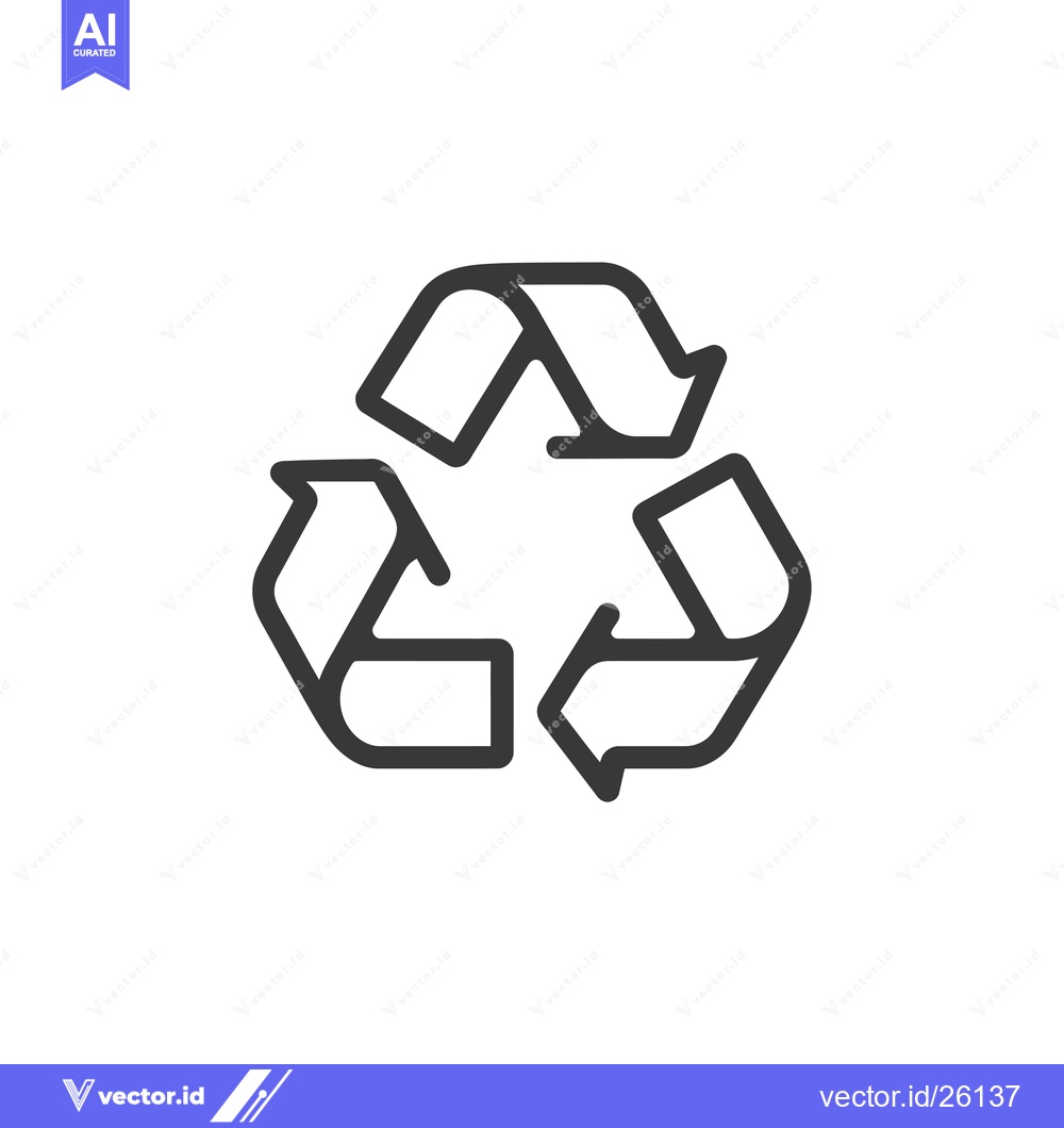 Premium Vector dari Black and White Recycle Symbol