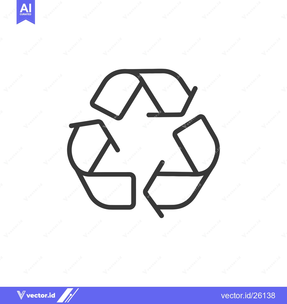 Premium Vector dari Black and White Recycle Symbol with Arrows