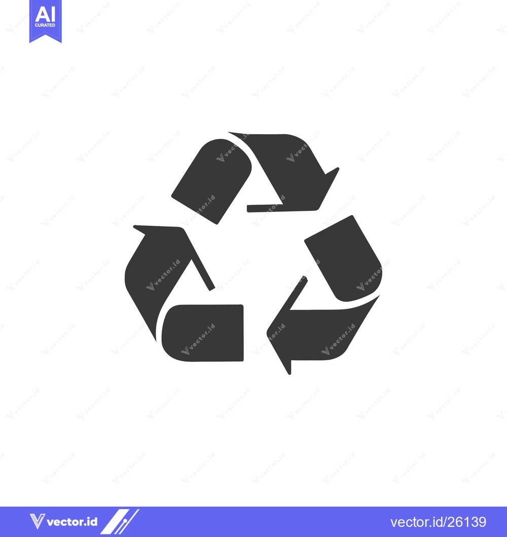 Premium Vector of Black and White Recycle Symbol with Arrows