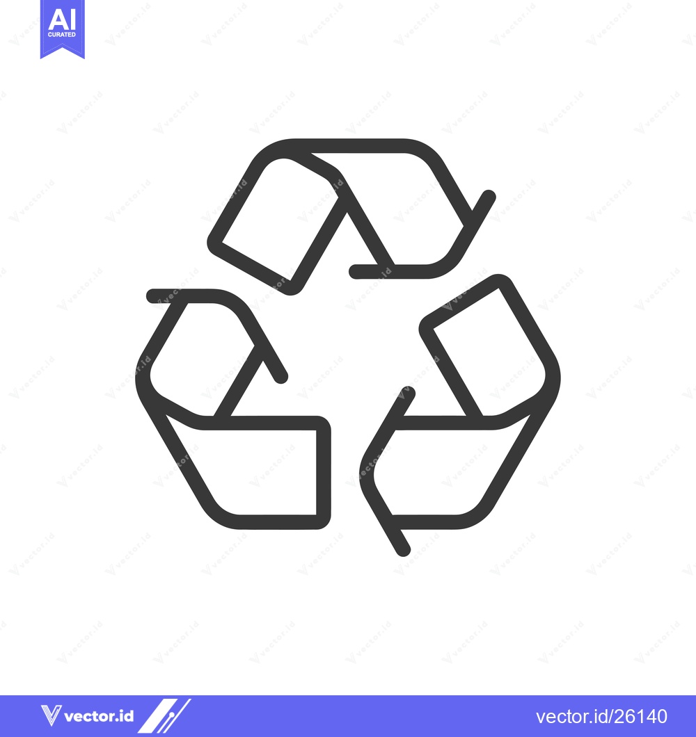 Premium Vector of Black and White Recycle Symbol with Arrows
