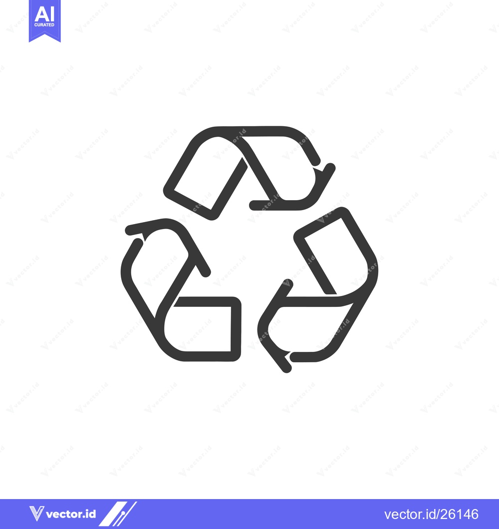 Premium Vector dari Black and White Recycling Symbol with Arrows