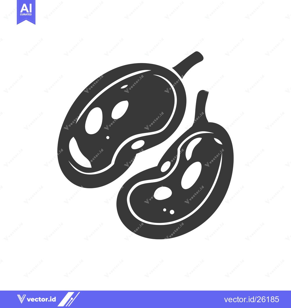 Premium Vector of Black and white silhouette illustration of a pair of kidneys