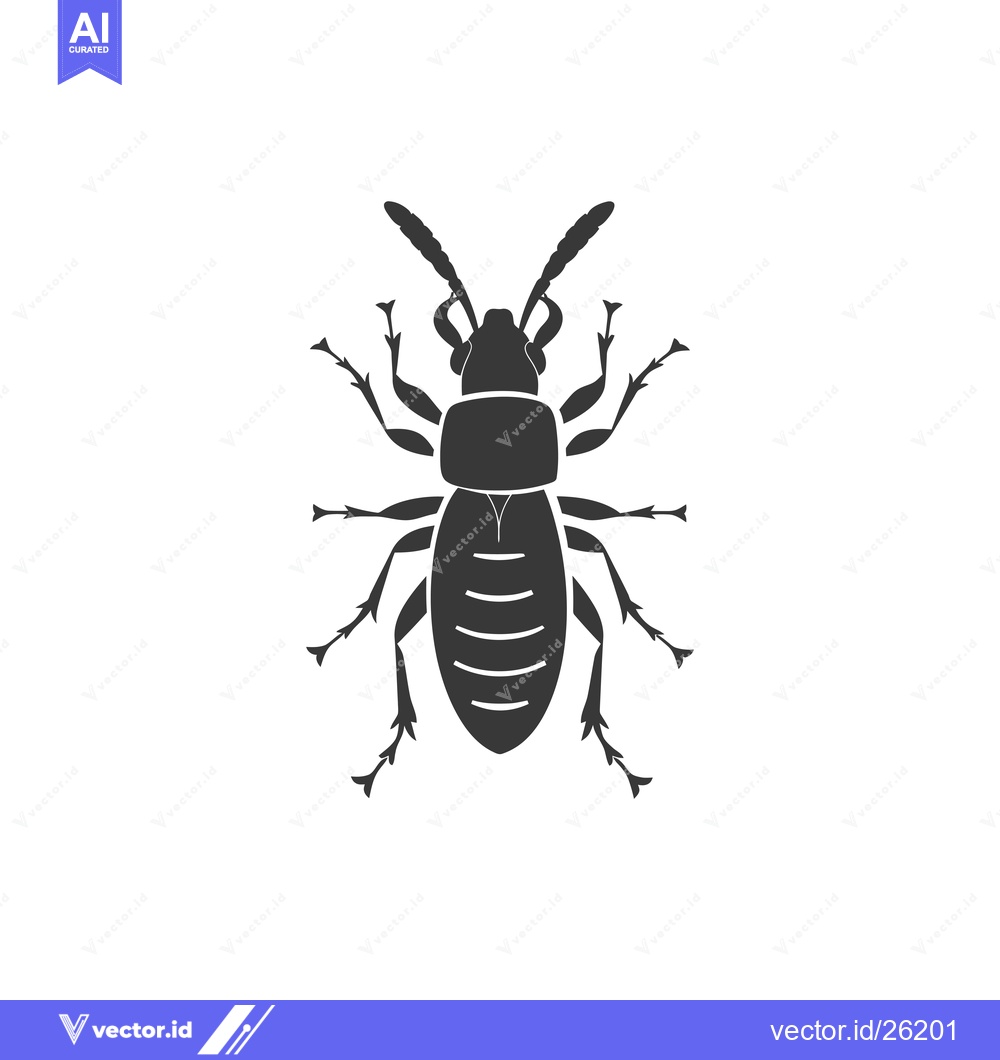 Premium Vector dari Black and White Silhouette of a Beetle