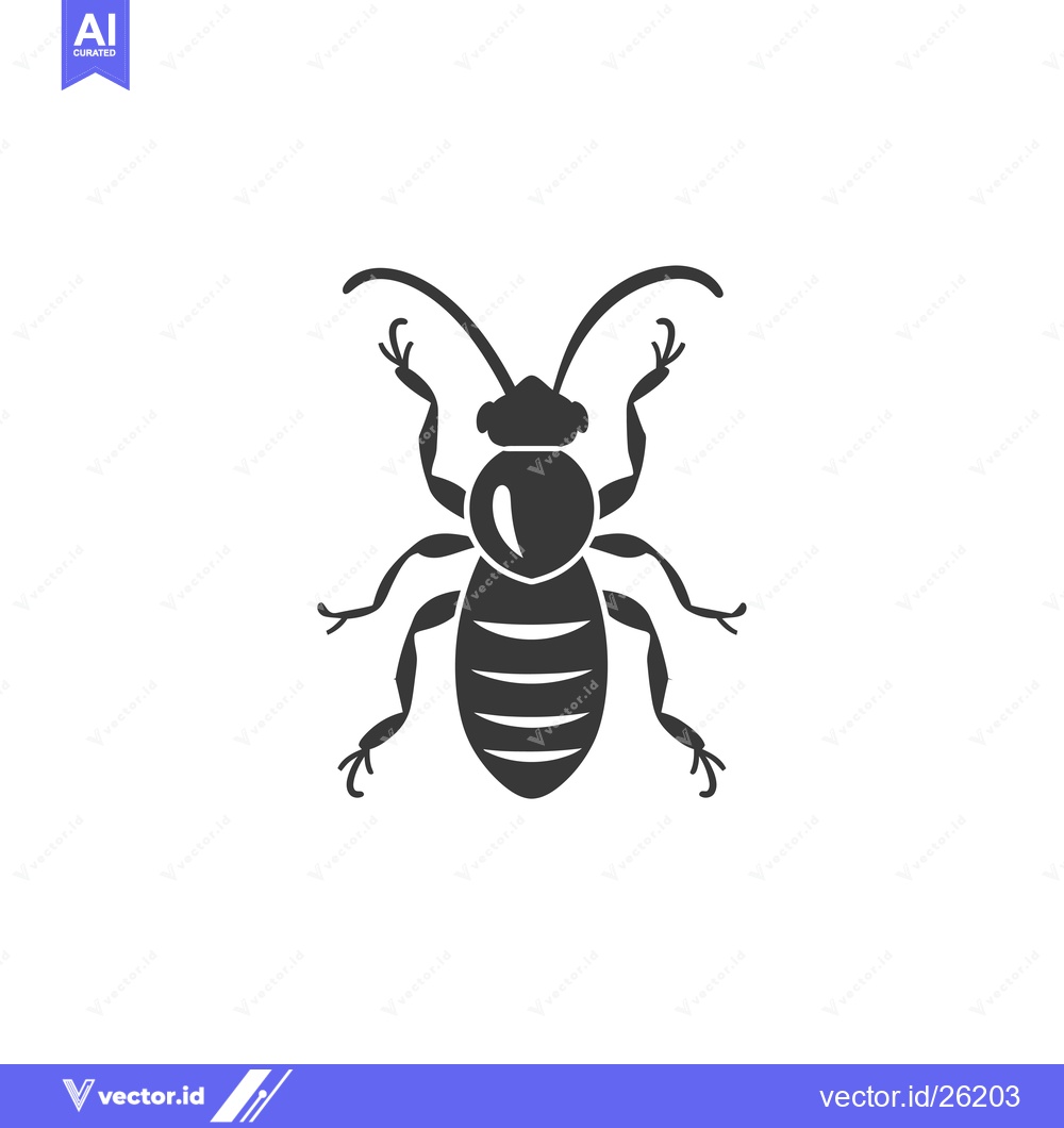 Premium Vector dari Black and white silhouette of a beetle