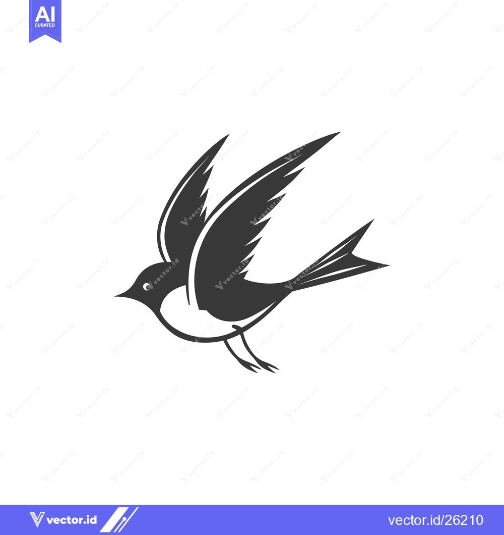 Premium Vector dari Black and White Silhouette of a Bird in Flight