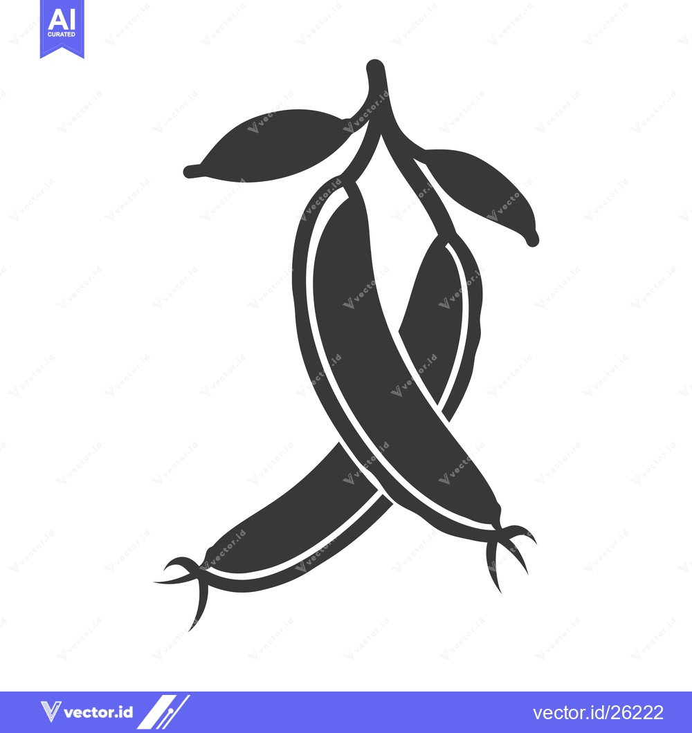 Premium Vector dari Black and White Silhouette of a Bunch of Green Beans