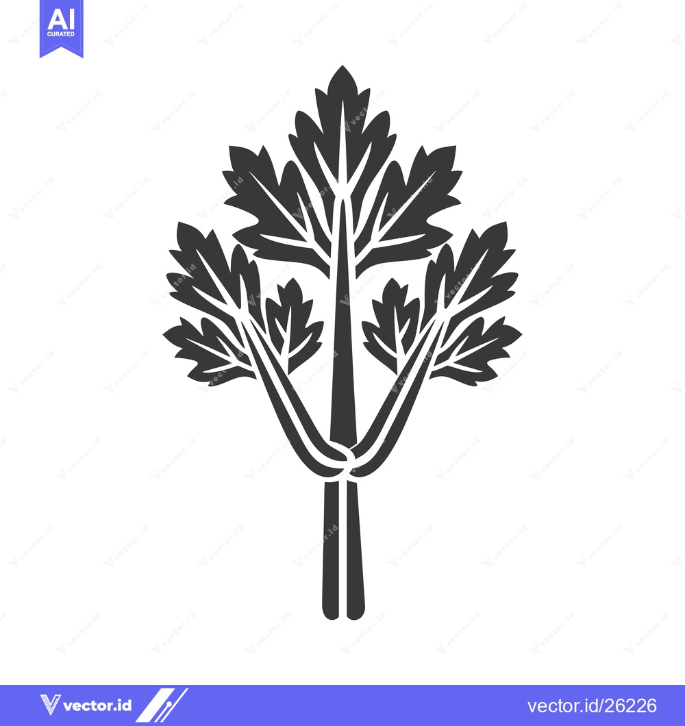 Premium Vector dari Black and White Silhouette of a Celery Plant