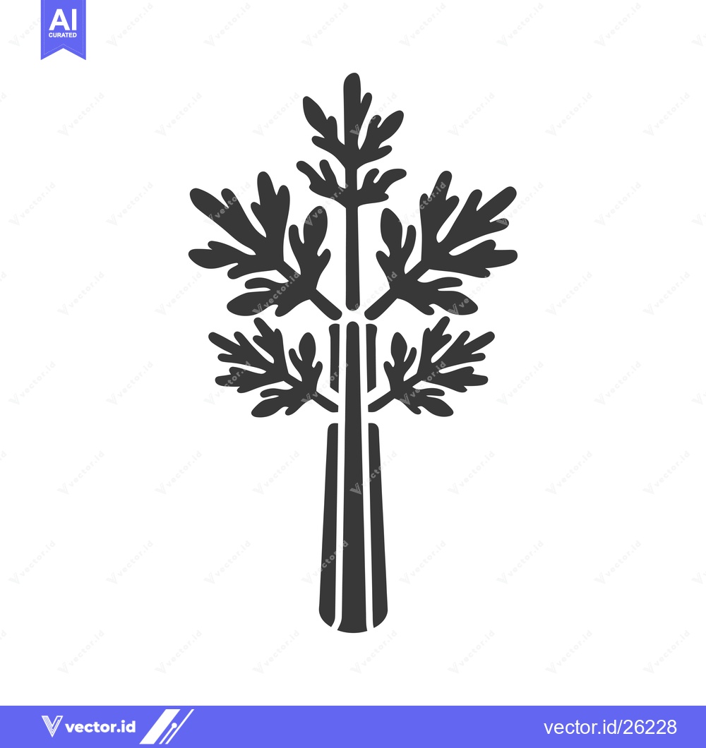 Premium Vector of Black and White Silhouette of a Celery Stalk