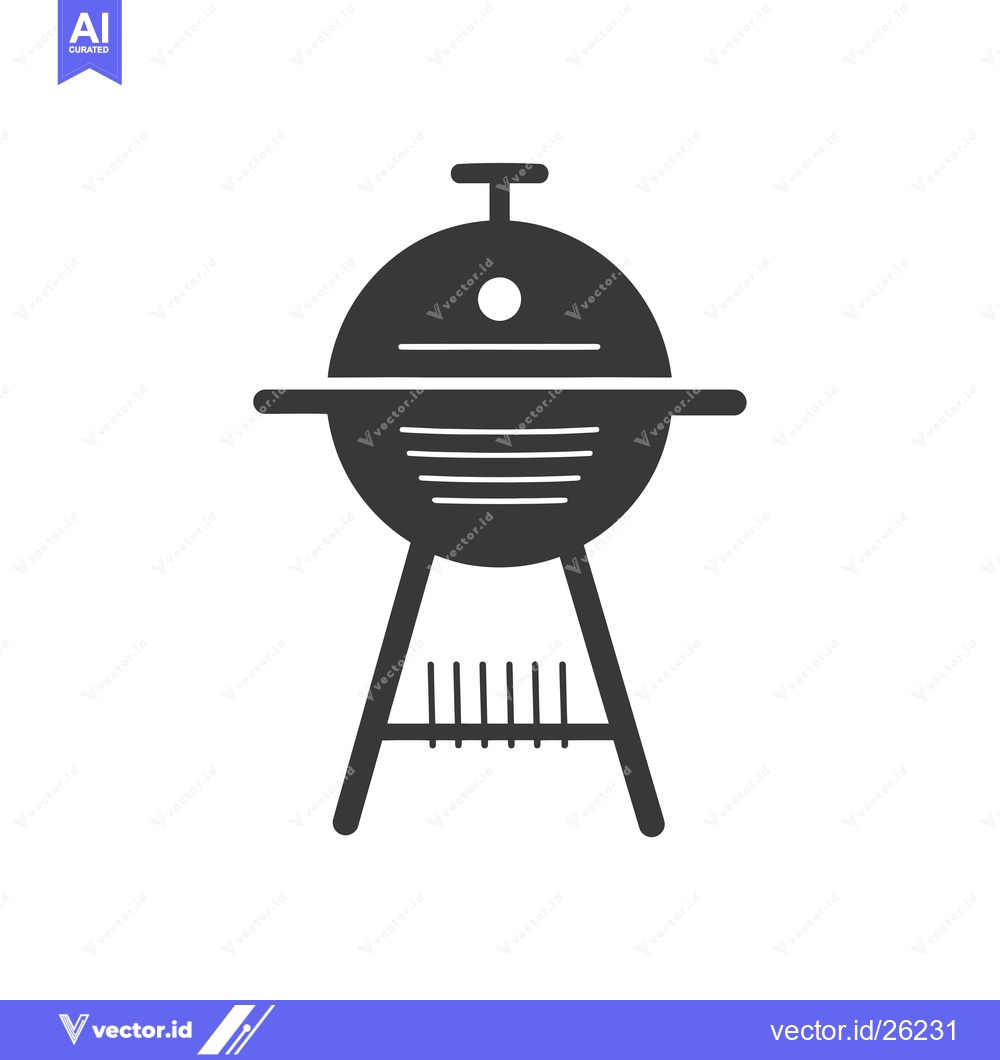 Premium Vector dari Black and White Silhouette of a Charcoal Grill