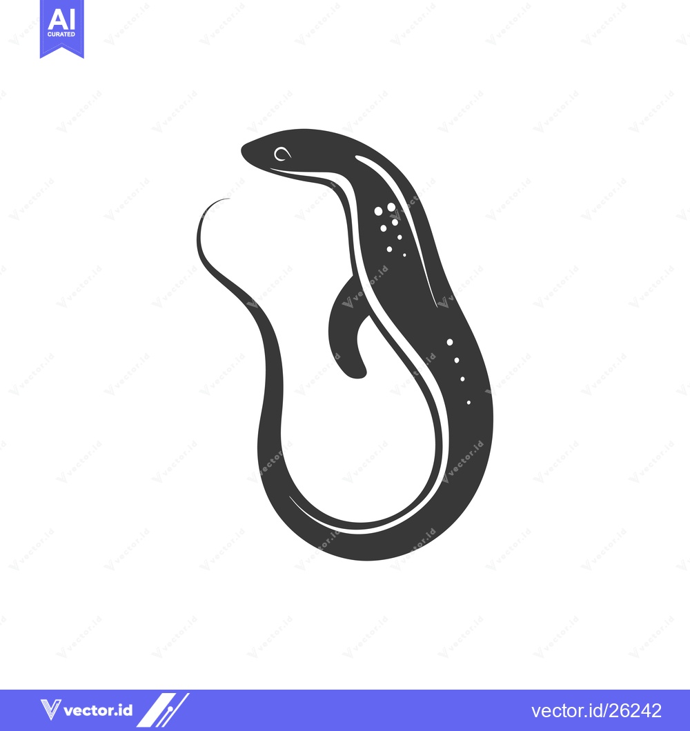 Premium Vector of Black and White Silhouette of a Coiled Eel