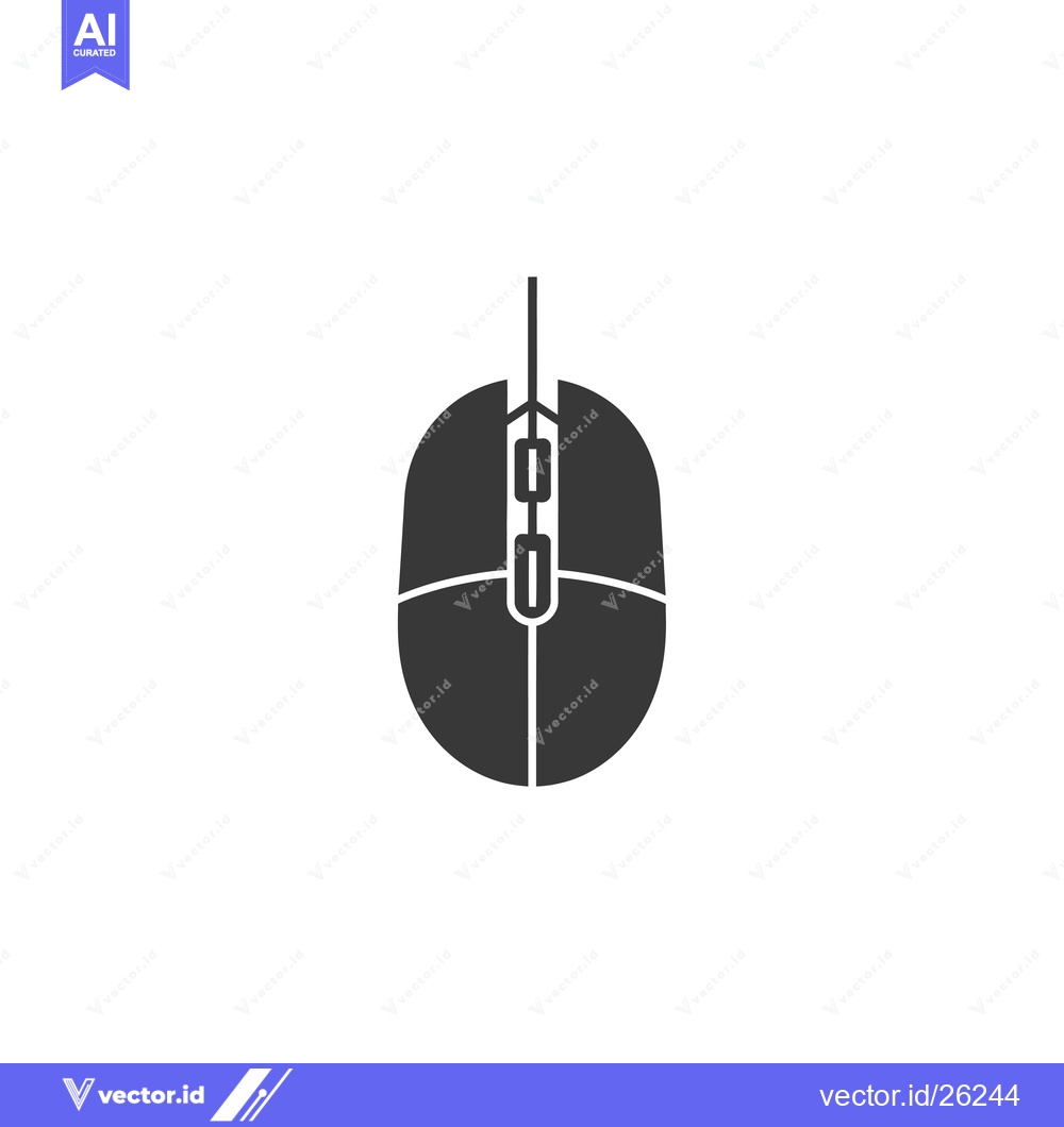 Premium Vector dari Black and white silhouette of a computer mouse