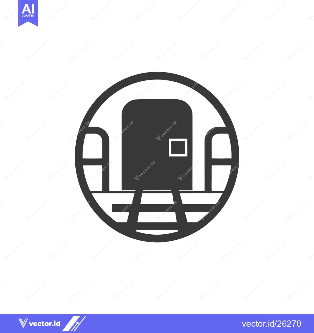 Premium Vector dari Black and White Silhouette of a Doorway with Tracks in a Circle