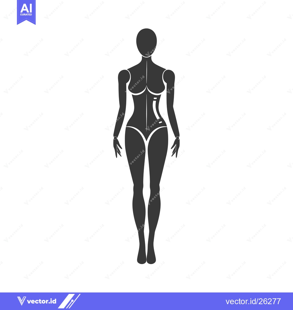 Premium Vector dari Black and white silhouette of a female mannequin