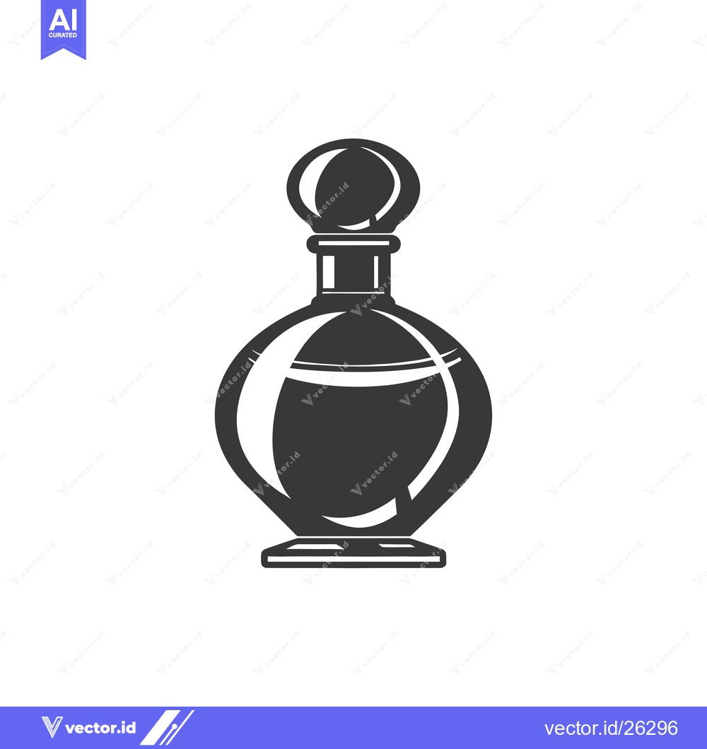 Premium Vector of Black and White Silhouette of a Glass Perfume Bottle