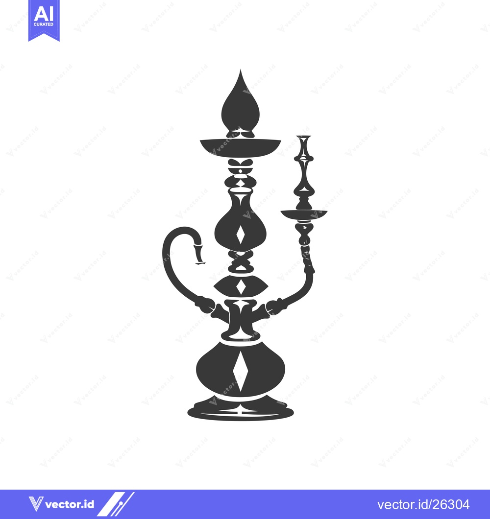 Premium Vector dari Black and White Silhouette of a Hookah