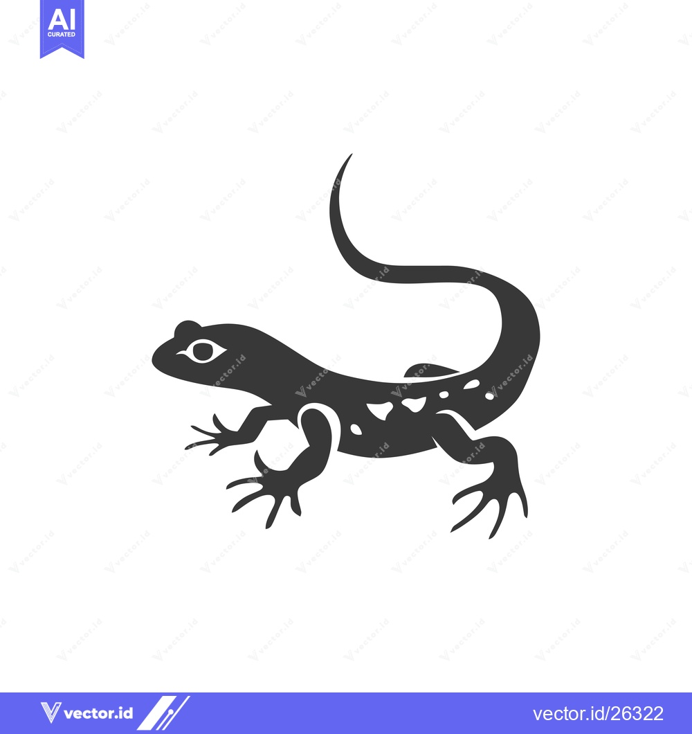 Premium Vector dari Black and White Silhouette of a Lizard