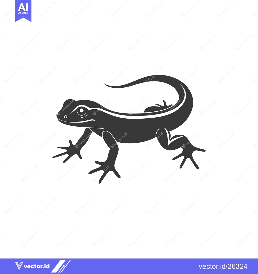 Premium Vector dari Black and White Silhouette of a Lizard