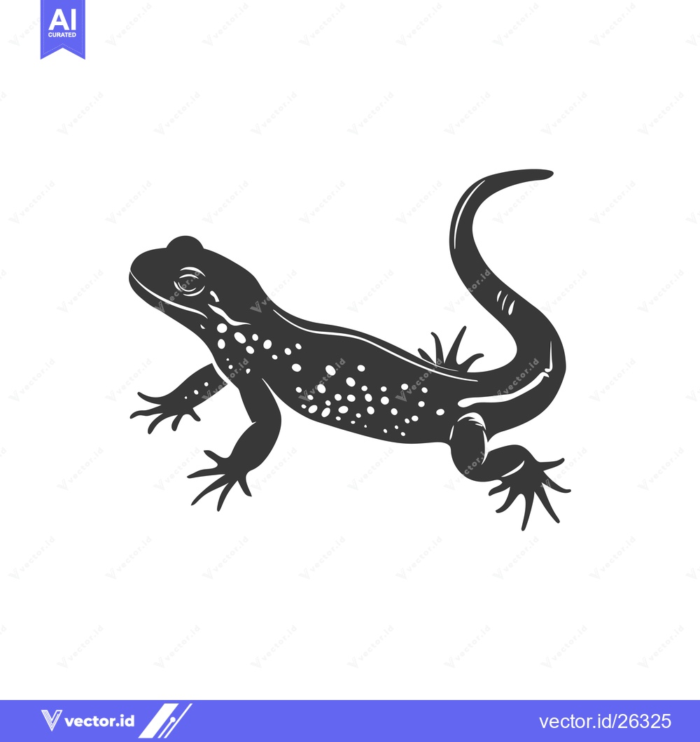 Premium Vector dari Black and White Silhouette of a Lizard