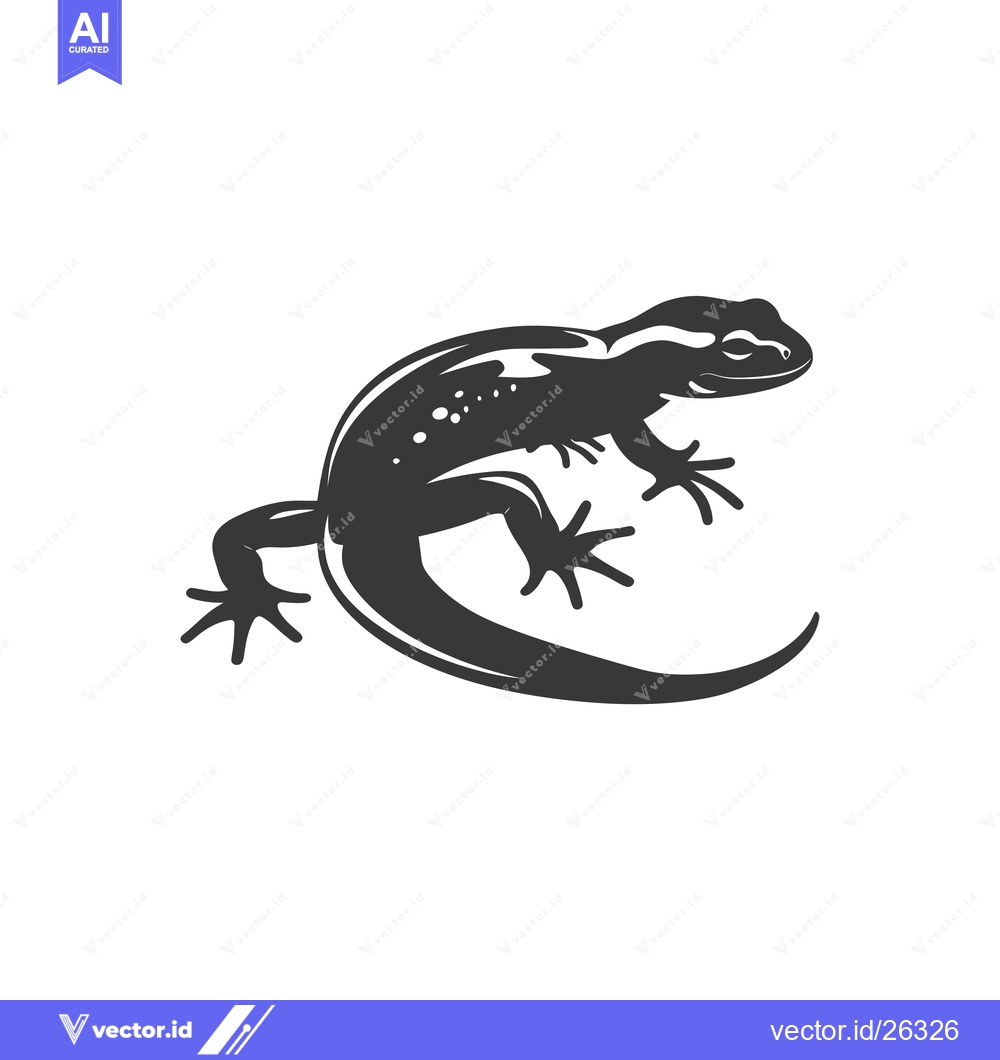 Premium Vector dari Black and White Silhouette of a Lizard in Profile
