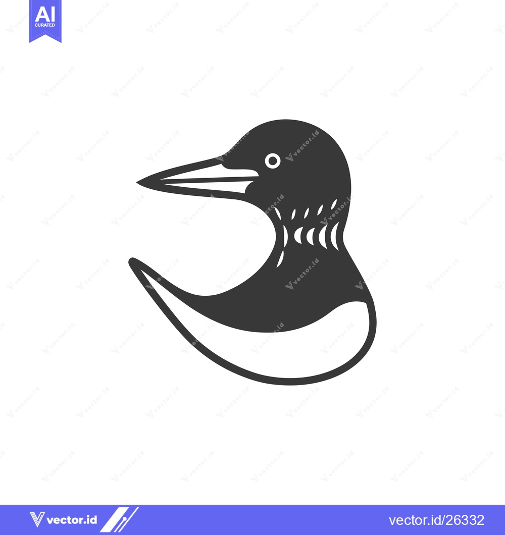 Premium Vector dari Black and White Silhouette of a Loon Bird