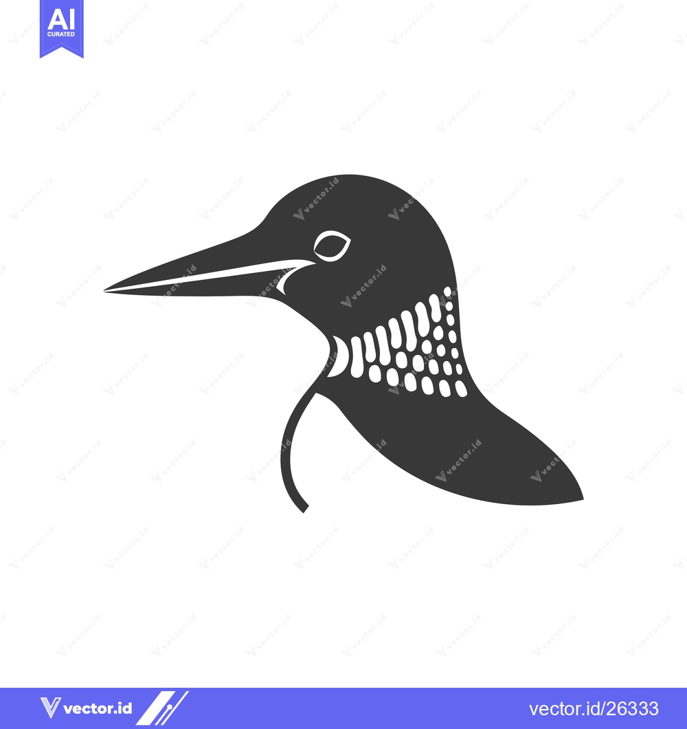 Premium Vector of Black and White Silhouette of a Loon's Head