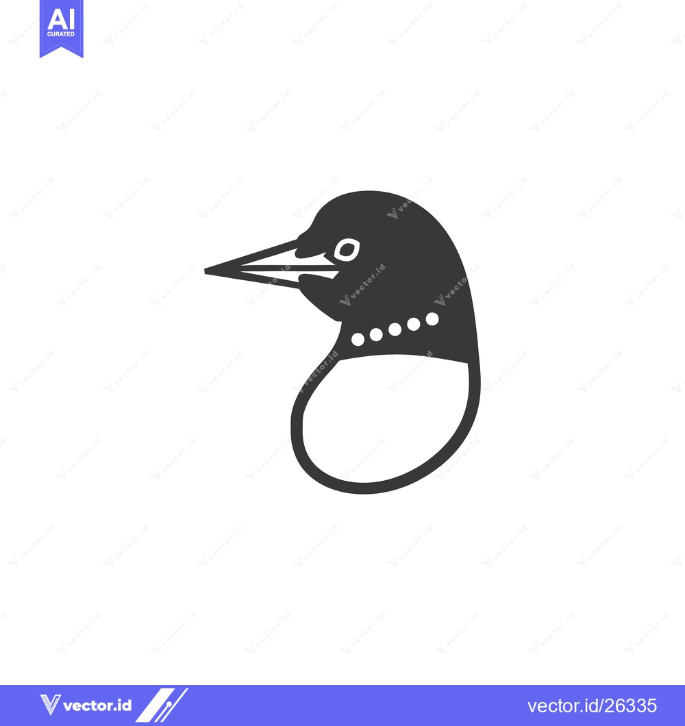 Premium Vector dari Black and white silhouette of a loon's head