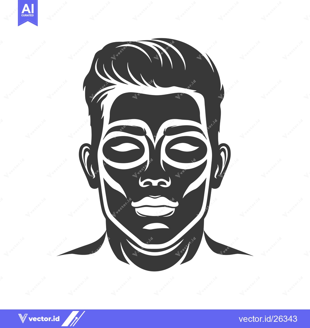 Premium Vector of Black and White Silhouette of a Man's Face
