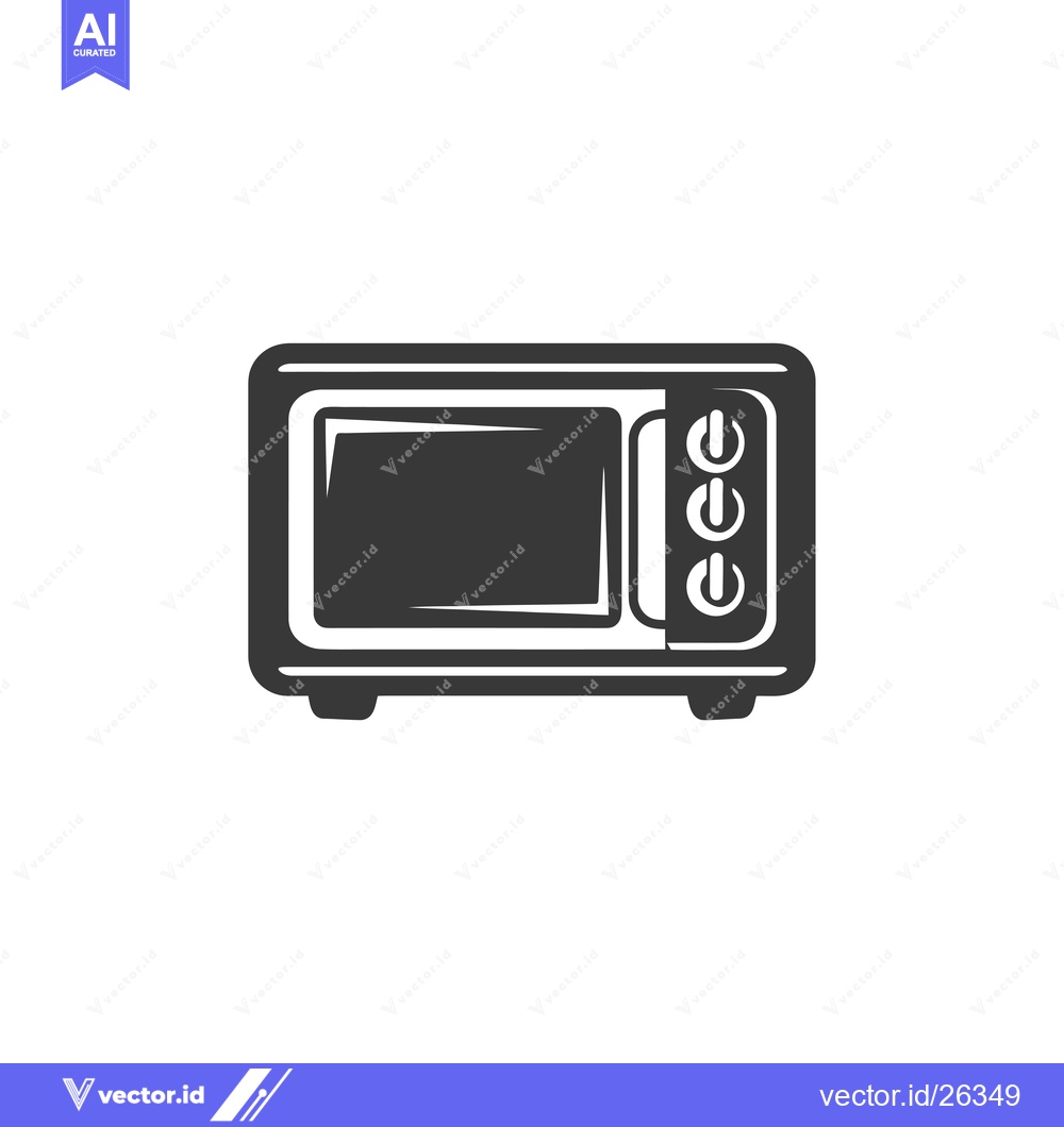 Premium Vector dari Black and White Silhouette of a Microwave Oven