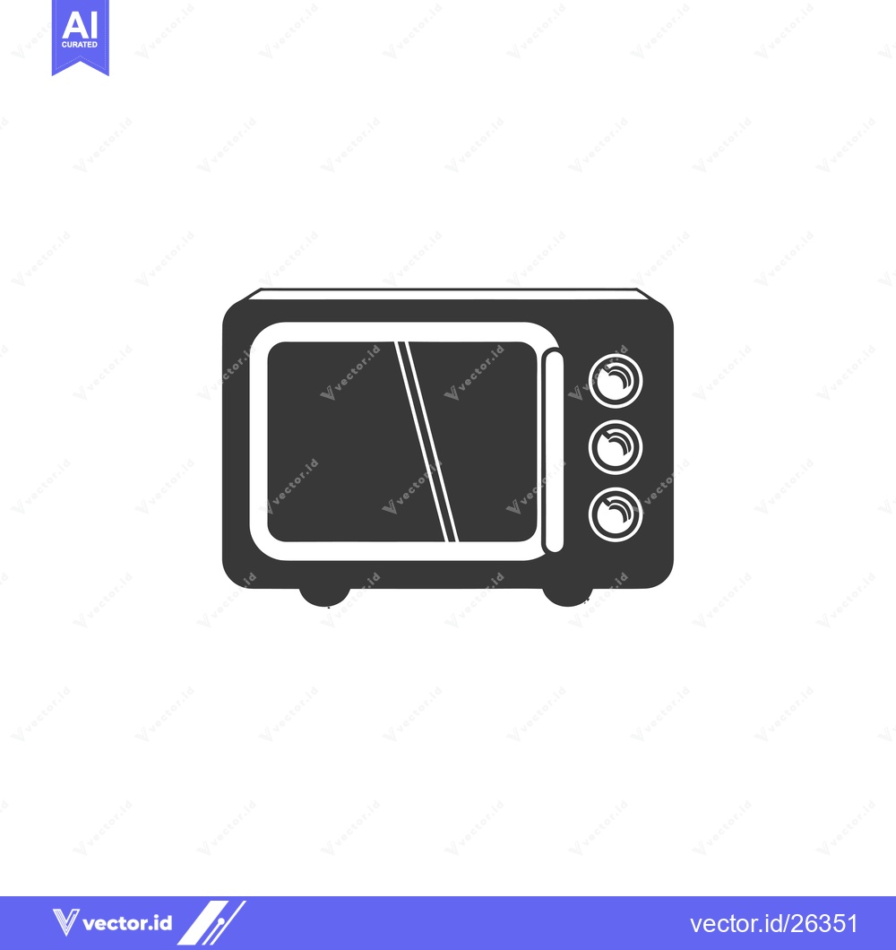 Premium Vector of Black and White Silhouette of a Microwave Oven
