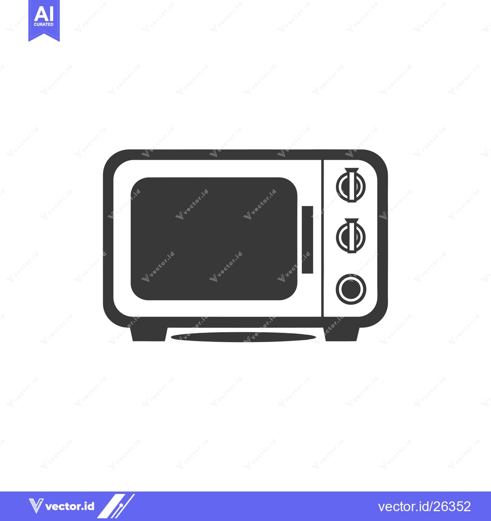 Premium Vector dari Black and White Silhouette of a Microwave Oven