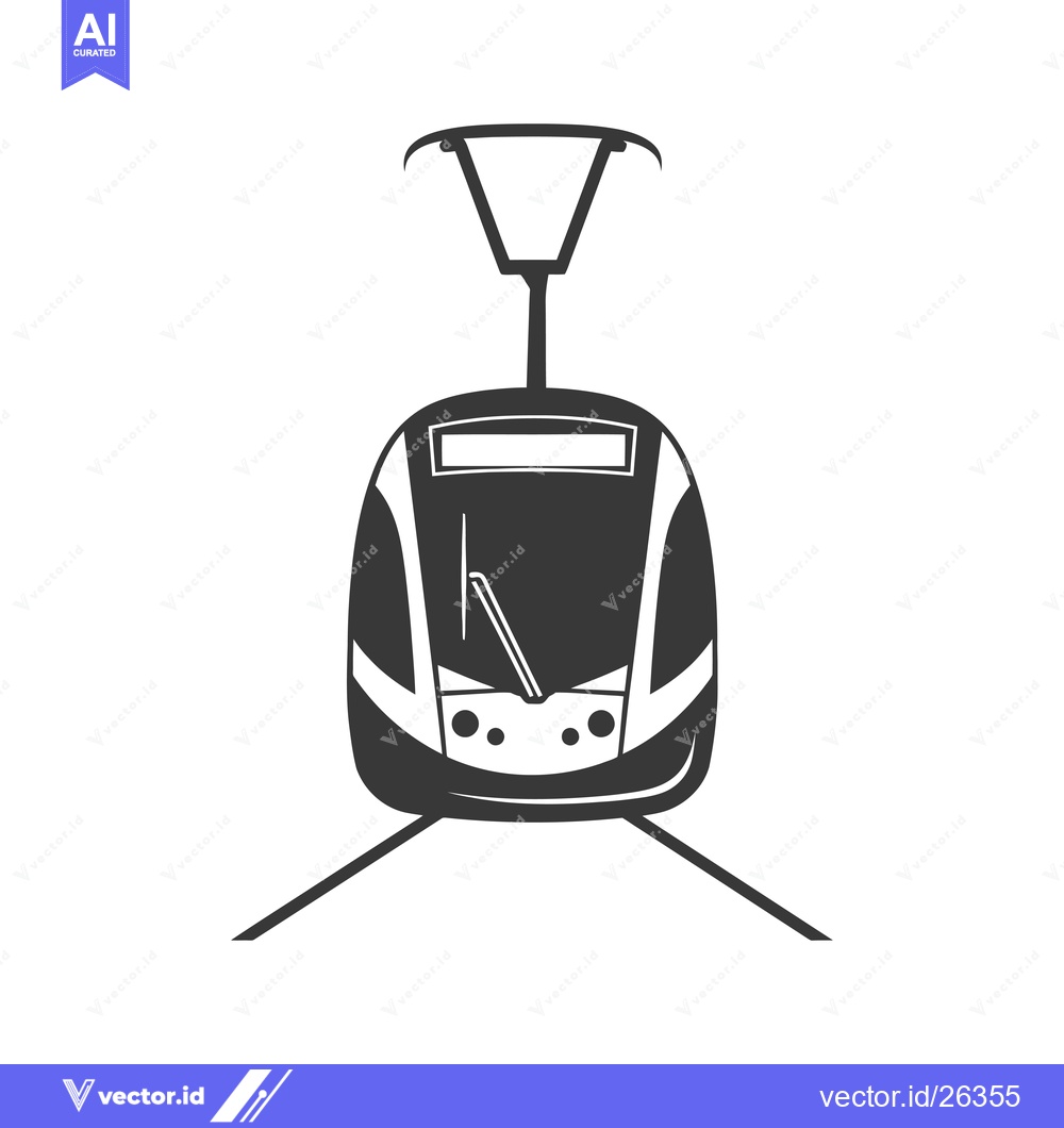 Premium Vector dari Black and white silhouette of a modern train front