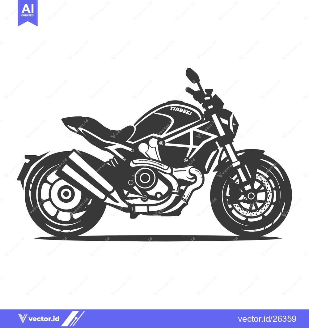 Premium Vector dari Black and White Silhouette of a Motorcycle