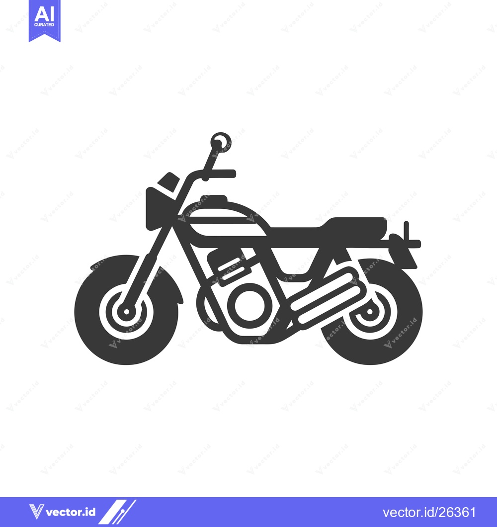 Premium Vector of Black and White Silhouette of a Motorcycle