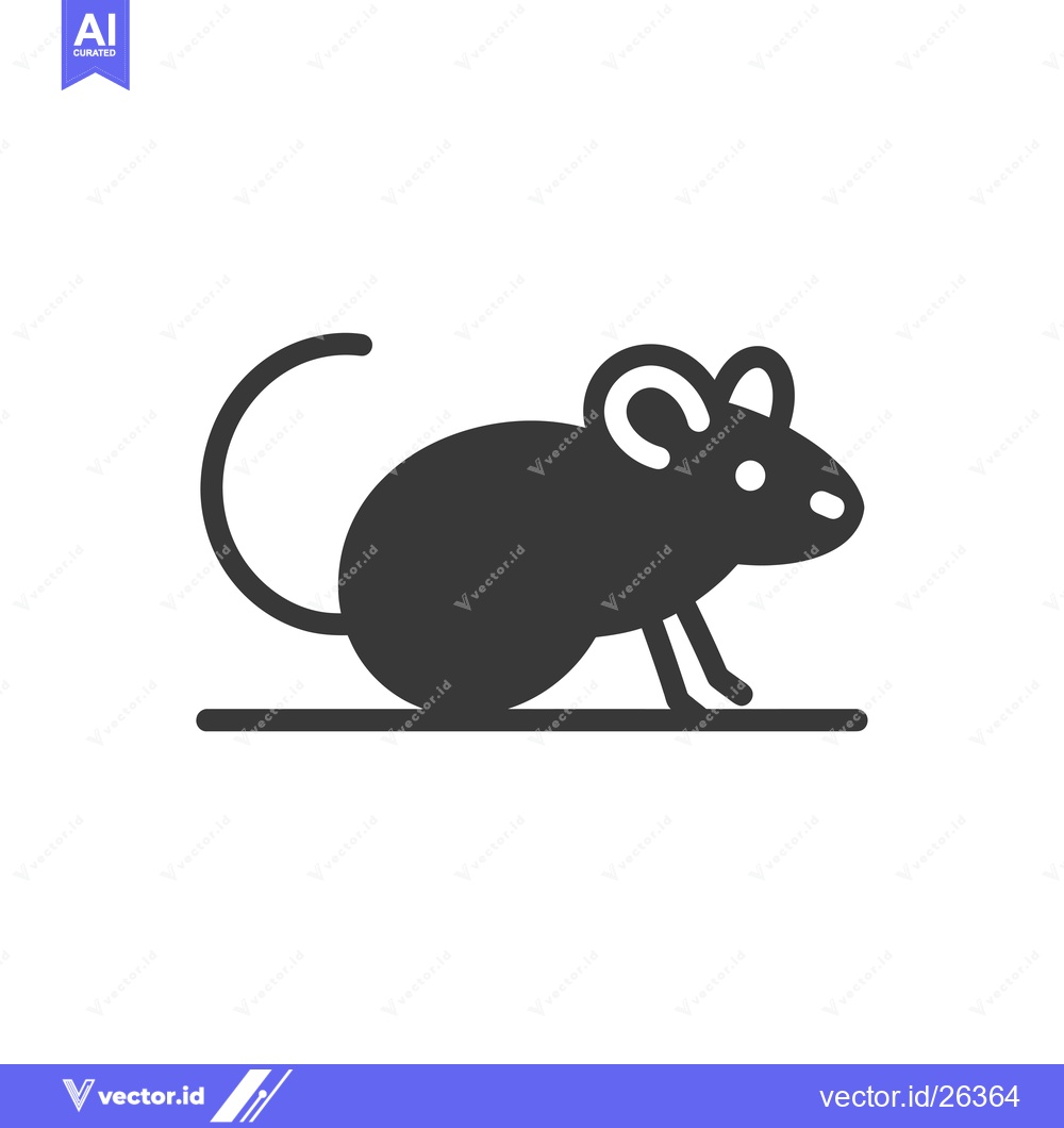 Premium Vector dari Black and white silhouette of a mouse