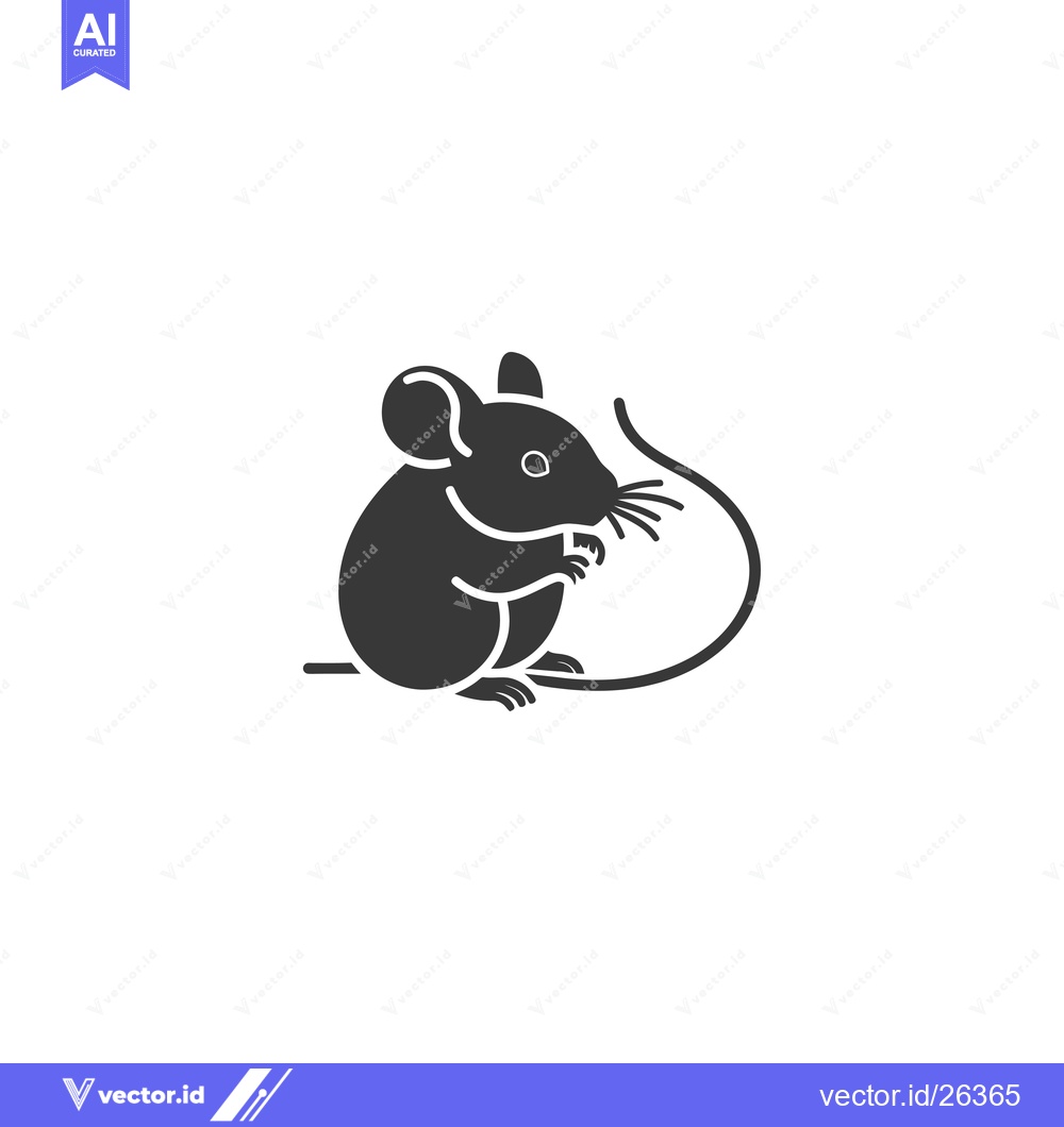 Premium Vector of Black and White Silhouette of a Mouse