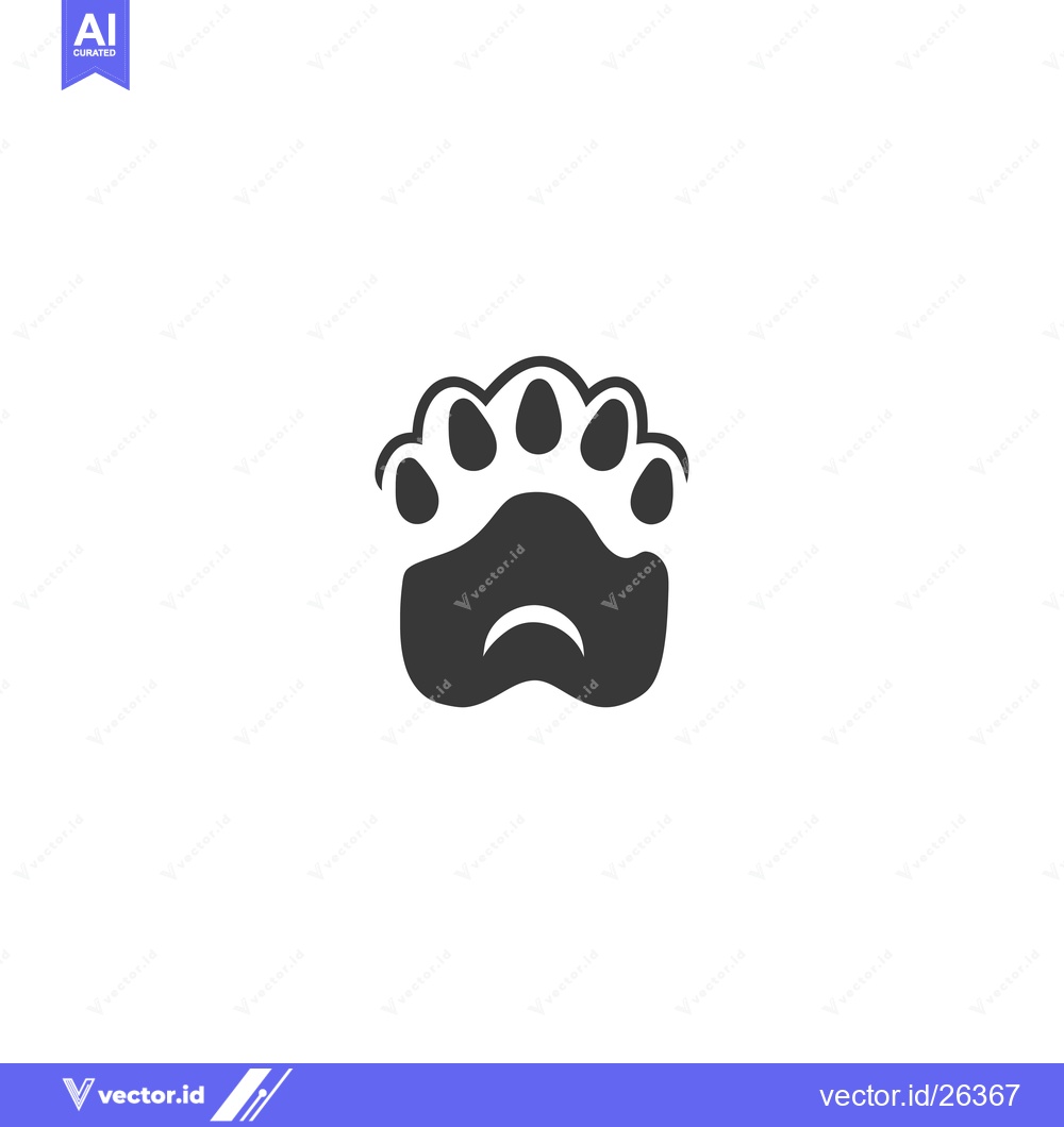 Premium Vector dari Black and White Silhouette of an Animal Paw Print
