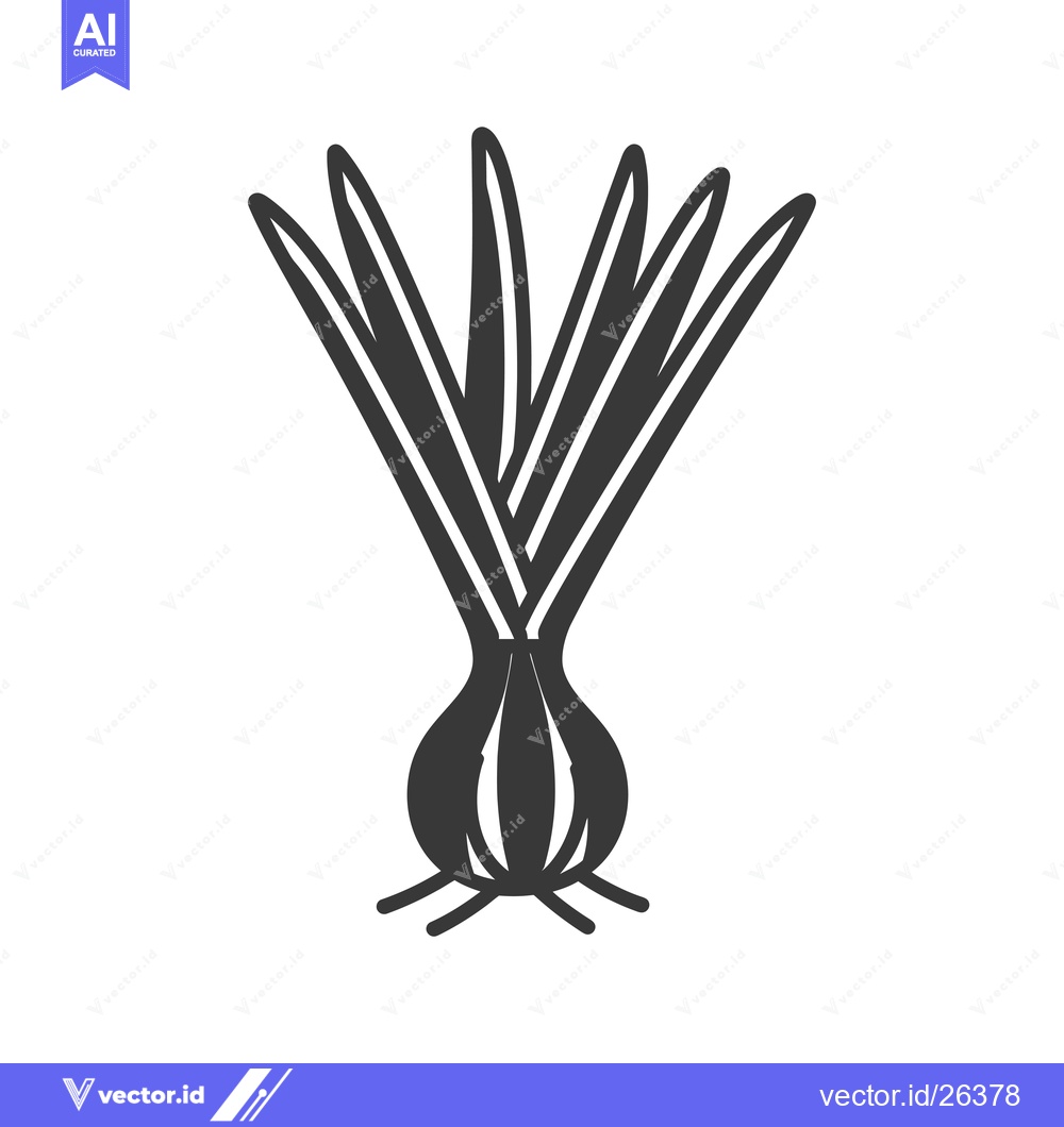 Premium Vector dari Black and white silhouette of an onion plant