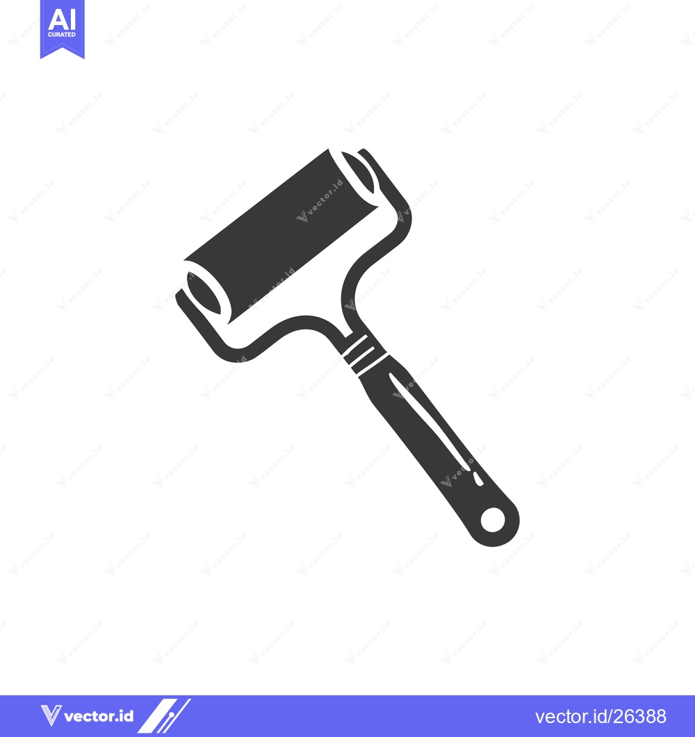 Premium Vector dari Black and White Silhouette of a Paint Roller
