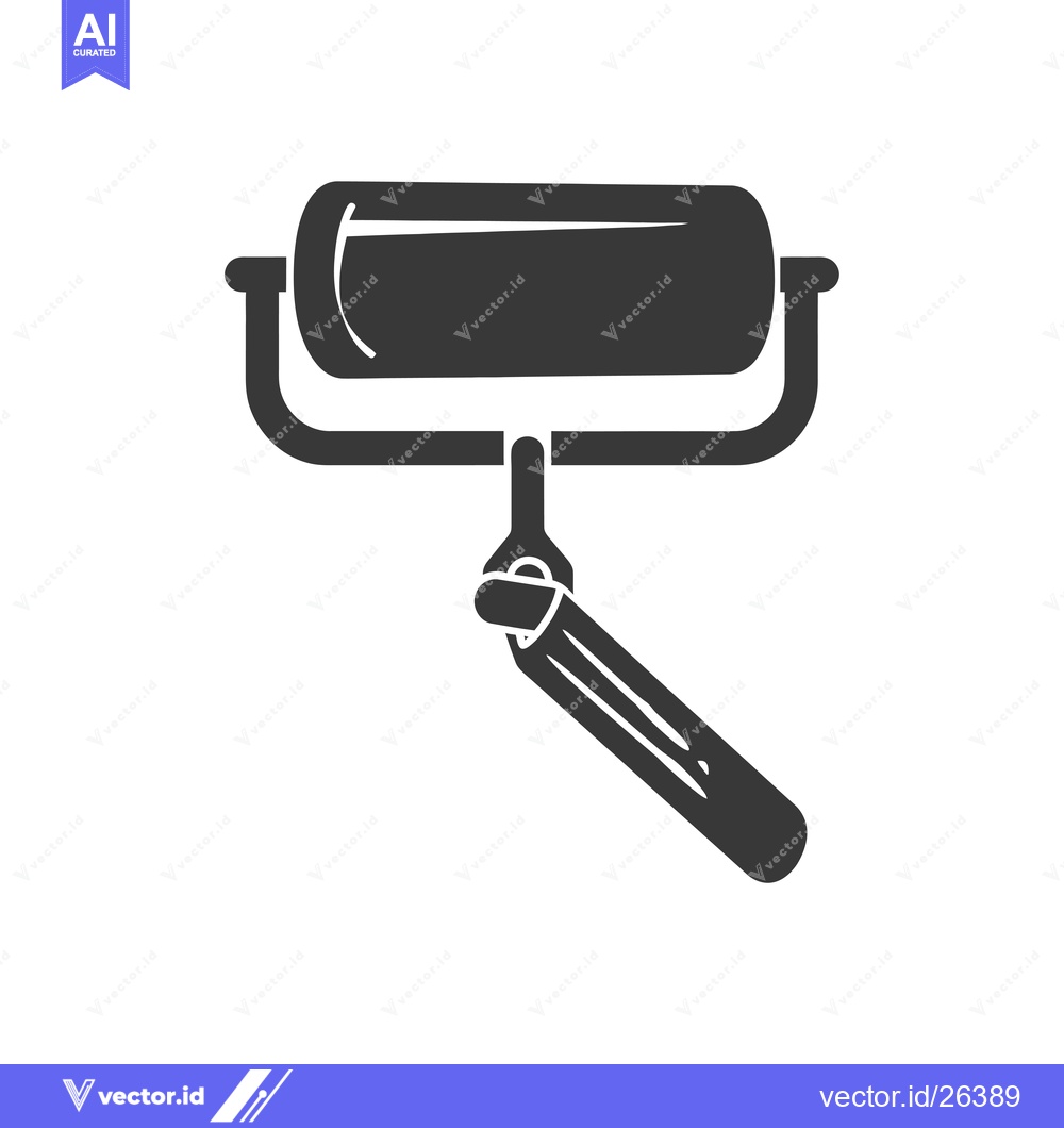 Premium Vector dari Black and White Silhouette of a Paint Roller