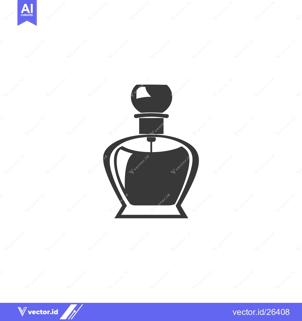 Premium Vector of Black and White Silhouette of a Perfume Bottle